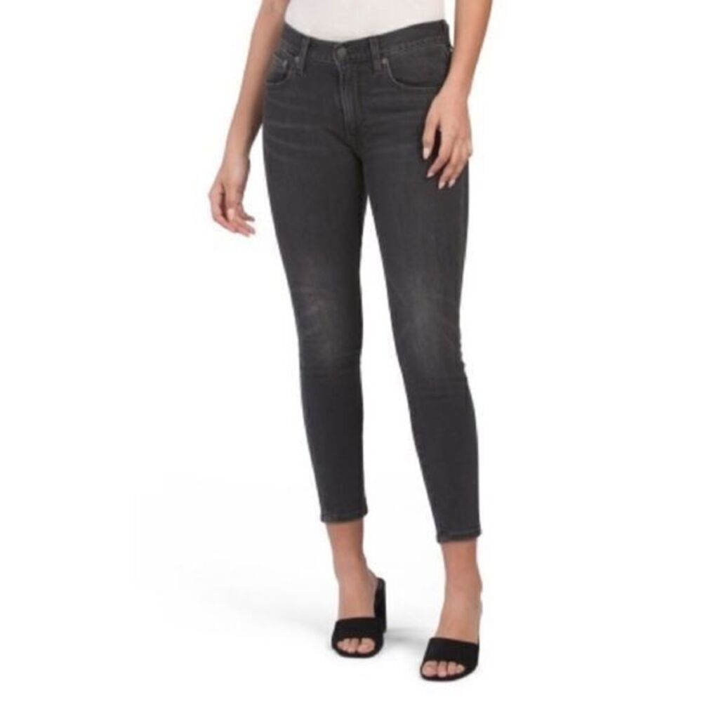 Frye faded black skinny ankle jeans 25